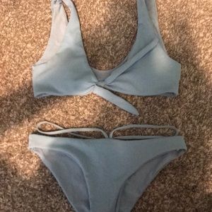Light blue matching bikini set
